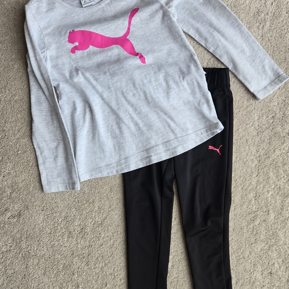 Puma Gray and Black Outfit with Pink Logo - Picture 2 of 4
